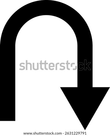 U Turn Sign. sharp turn warning. turn u sign. driving navigation icon. traffic direction and Road safety. warning road sign
