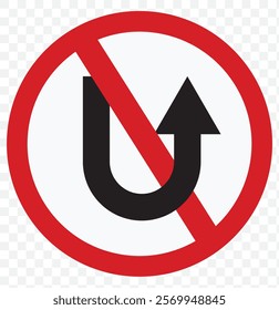 U turn sign vector art white background. eps 10.