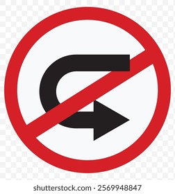 U turn sign vector art white background. eps 10.