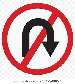 U turn sign vector art white background. eps 10.