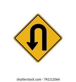 U turn sign vector art