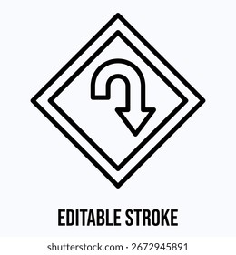 Ícone De Vetor De Sinal Em U, Ícone De Estilo Linear De Vetor Isolado,
