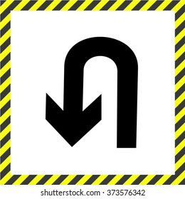 U turn Square Sign Vector EPS10, Great for any use