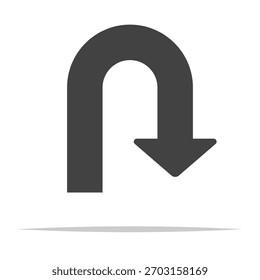 U-Turn-Symbol Pfeil, einzelne Vektorgrafik