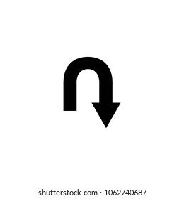 u turn symbol vector
