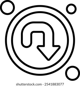 U turn Vector Icon Design Symbol
