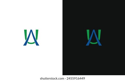 un logotipo de u ua au con color azul y verde para la marca de belleza de moda