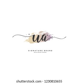 U A UA Initial logo template vector