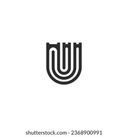 U AND UU Abstract initial monogram letter alphabet logo design