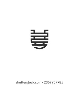 U AND UU Abstract initial monogram letter alphabet logo design