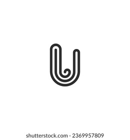 U AND UU Abstract initial monogram letter alphabet logo design