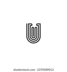 U AND UU Abstract initial monogram letter alphabet logo design