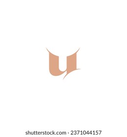 U AND UU Abstract initial monogram letter alphabet logo design