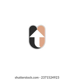 U AND UU Abstract initial monogram letter alphabet logo design