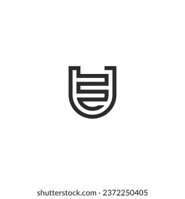 U AND UU Abstract initial monogram letter alphabet logo design