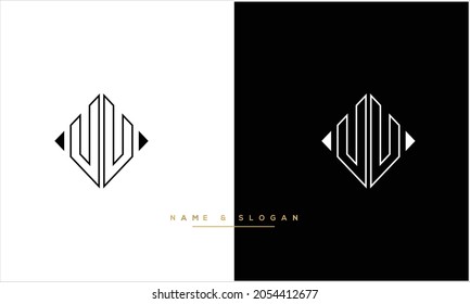 U ,UU Abstract Letters Logo monogram