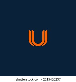 U, UU letter logo design template elements. Modern abstract digital alphabet letter logo. Vector illustration.