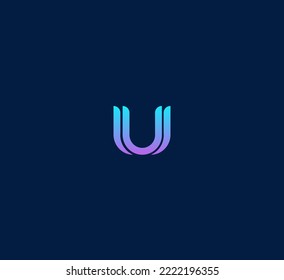 U, UU letter logo design template elements. Modern abstract digital alphabet letter logo. Vector illustration. Technology letter logo.