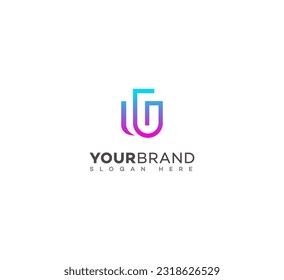 U, UU letter modern branding logo