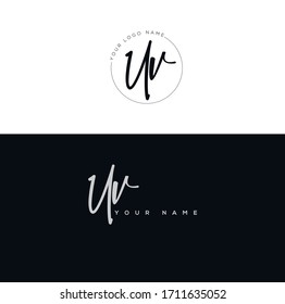 U V UV Initial letter handwriting and signature logo.	
