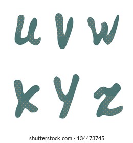 u v w x y z polka dots alphabets set vector design,eps10