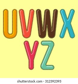 U V W X Y Z - Candy Colorful Editable Vector Alphabet - Simple capital type can be used for infography, webdesign or any other design - Suitable for titles and headings