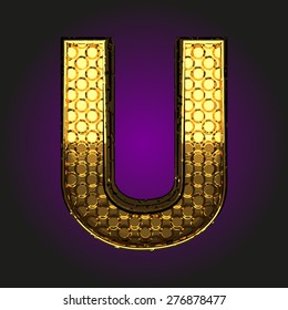 u vector golden letter