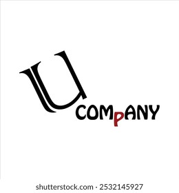 U Vector logo design letter for company creative font