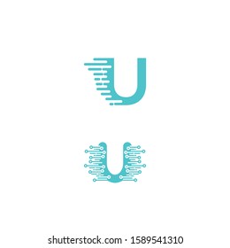 u vector logo for the technology business
