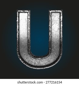 u vector metal letter