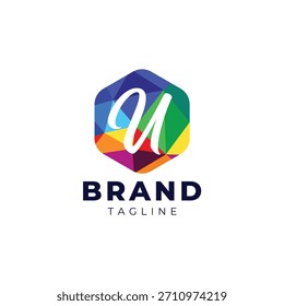 u lebendiges geometrisches Logo mit einem modernen "u", das Kreativität und Innovation widerspiegelt.