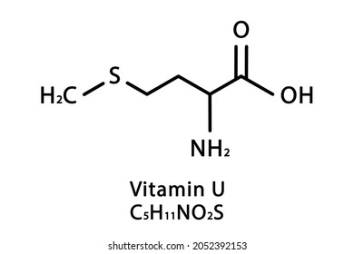 U Vitamin S-Methylmethionine molecular structure. U Vitamin S-Methylmethionine skeletal chemical formula. Chemical molecular formulas