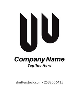 Ícone de design de logotipo de letra U ou W