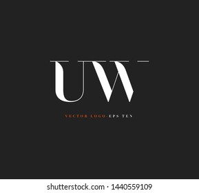 U W letters Joint logo icon vector for business card and corporate identity.