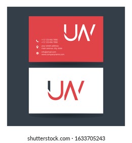 U & W, U W Monogram letters joint logo elegant vector design with business card template