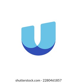 U Wave letter, vector logotype, icon