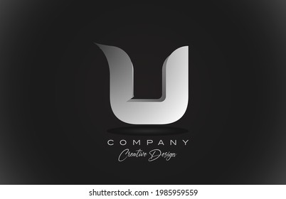 U white gradient alphabet letter logo icon with black background. Creative design for corporate and business