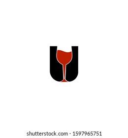 U Wine logo design template