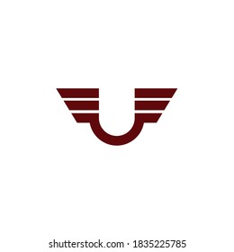 U Wing Logo Design Vector Simple Templates
