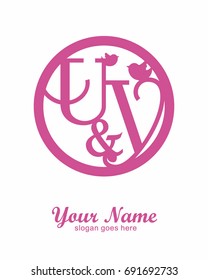 U Y initial wedding decorative logo template