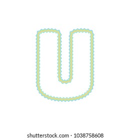 U Zigzag Letter Logo Icon Design