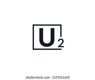 U2, 2U Initial letter logo svg