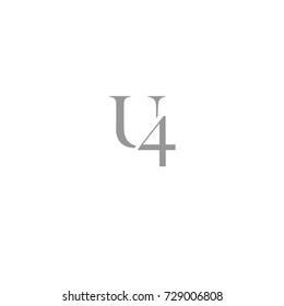 U4 Letter Logo, Icon, Vector element design
