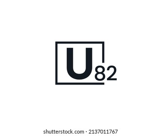 logotipo de la letra inicial U82, 82U