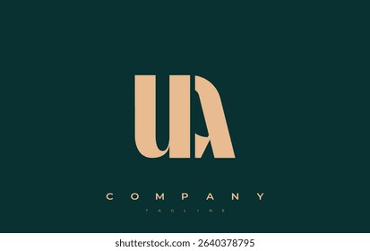 UA Abstract Geometric Logo Design. Modern and elegant logo design with simplistic typography elements, showcasing branding excellence.