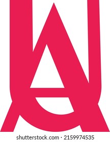 UA, AU, Abstract initial monogram letter alphabet logo design