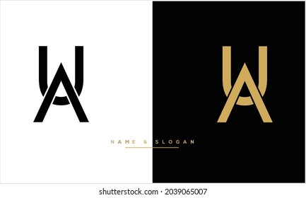 UA ,AU Abstract Letters Logo monogram