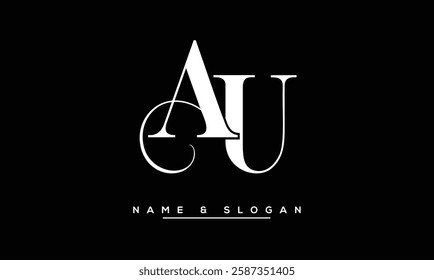 UA, AU Abstract Letters Logo Monogram