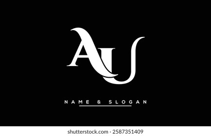 UA, AU Abstract Letters Logo Monogram