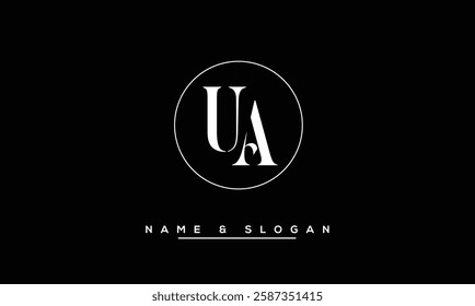 UA, AU Abstract Letters Logo Monogram